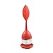 Produktbild Niedliches Tee-Ei aus Silikon (BPA-frei) und einer Edelstahl-Kugel für losen Tee Tee-Infuser in Blatt-Form in Rot