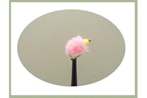 TROUTFLIES UK EGG AND BLOB FLIES Eggstacy Blob Flies, 6 Pack Pink Lime Bead, SIze 10, lethal for rainbow trout