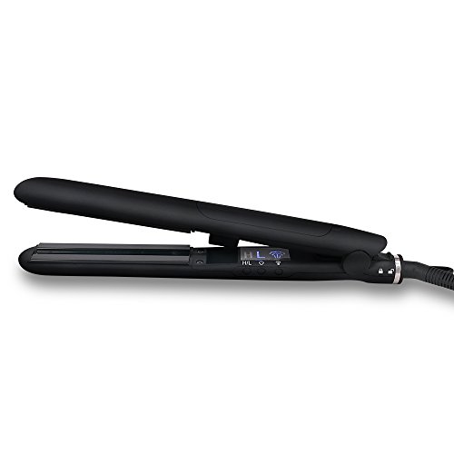 Bestidy 2 in 1 Glätteisen und Lockeneisen Professionelle Keramik-Turmalin-flaches Eisen, Dampf Haare Glätteisen Doppelplatten Schnelle Detangling Glätteisen (Schwarz) - 9