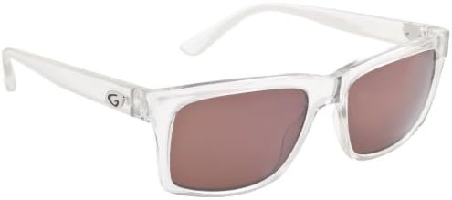 Guideline Eyegear Swell Sunglass, Clear Crystal Frame, Spring (Flash Silver Mirror) Polarized Copper Lens, Large