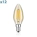 Produktbild ledscom.de E14 LED Kerze Filament Vintage Gold 4W =35W 380lm extra-warm-weiß für innen und außen, 12 STK.