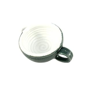 korium Shaving Scuttle White 'n Green - handmade ceramics - Image 4