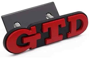AUTOZOCO Emblema Parrilla Coche metálico GTD, Insignia GTD Apto para Parrilla, Compatible con VW Polo Golf R400 TCR MK2 MK4 MK5 MK6 MK7, Metal, 9.8 x 2.5 cm, Rojo con Bordes Negros