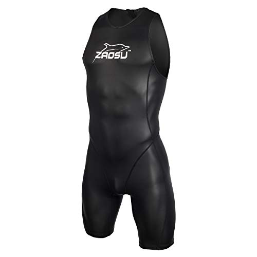 ZAOSU Damen und Herren Speedsuit | Triathlonanzug Knielang ohne Ärmel, Größe:XXL