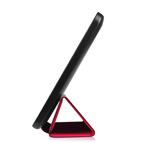 TIODIO® Für Acer One 8 B1-850 Hülle Case-Ultra Dünn Tri-Fold Smart-Muschel PU Leder Ultra Schlank Superleicht St?nder Smart Shell Cover Schutzhülle Etui Tasche, Reinigungstuch und Stylus enthalten, Rot - 4