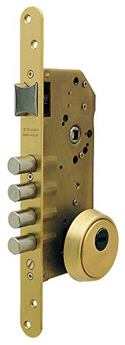Tesa Assa Abloy R200B566L Cerradura De Seguridad Monopunto Con Cilindro T60, Acero Inoxidable