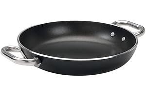 BALDASSARE AGNELLI Pentole Agnelli Alsa2110ss50 - Tegame In Alluminio Antiaderente 5mm Con 2 Maniglie, Nero, 50 Cm, 1 Pezzo