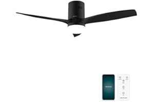 Cecotec - Deckenventilatoren mit Licht EnergySilence Aero 5600 Aqua GoldBlack Connected, 132 cm, 40 W, LED 20W Litch, 3 Flügel, 6 Geschwindigkeiten, Timer, Winter/Sommermodus, Wi-Fi, Goldschwarz