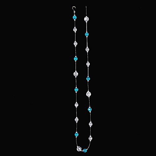 RiseSun 1M Design Kristall Kette Türvorhang Raumteiler Perlenvorhang klar durchsichtig Hochzeit Deko (Amber x10) - 5