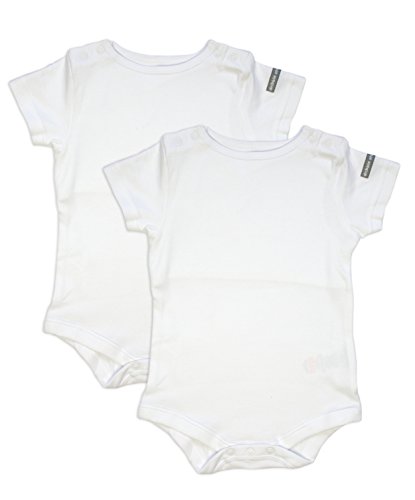 Dribble Stop Top Unisex Baby Packet 2 Vest, White, 9-12 Months