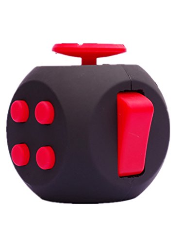 Fidget Dodecagon Toy Cube Air Anxiety and Stress Relife Toys (Black and Red)