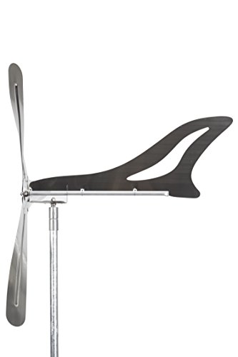 A1006 – steel4you XXL Windrad Windmühle Speedy65 plus aus Edelstahl (65cm Rotor-Durchmesser), kugelgelagert, mit Windfahne (360° Grad drehbar) – made in Germany (Höhe: 225cm) - 2