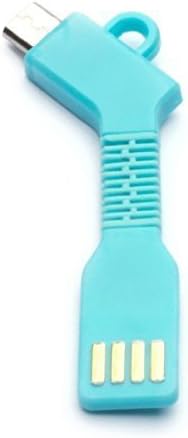 aricona N°477 - USB Micro-B to USB Connector PowerBank Adapter Cable as a keychain, Flexible Compact Alternative to a Charging Cable, size:Micro USB;color:blue