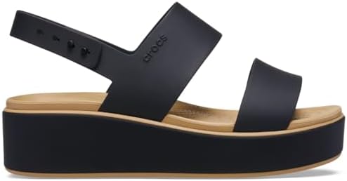 Crocs Brooklyn Low Wedge Matte Wrap Sandal 38-39 EU Black/Cashew