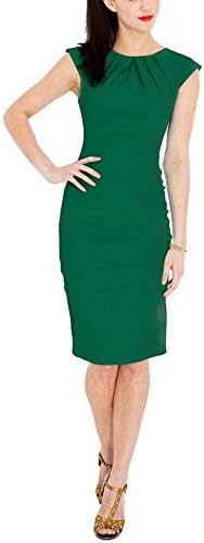 Ladies Workwear Dresses Formal Career Office Bodycon Business Evening Skirt (UK8, Green)