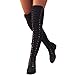 Produktbild VJGOAL Damen Stiefel, Damen Mode Party Cross-gebundene Flock-Plattform hoch über Dem Knie Winterstiefel Beiläufig Zip Flache Ferse Schuhe