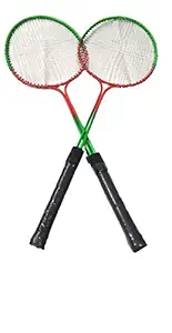 Sportsholic Double Rod Badminton Racquet Set for Kids , Colour May Vary