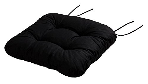 Stuhlkissen Sitzkissen Kissen mit Bändern 40x40x8 cm "Kapstadt" schwarz