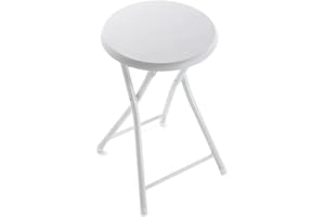 BigBuy Home Taburete Plegable (30 x 45 x 30 cm) Blanco