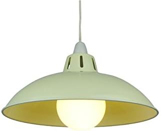 12" Small Cream Retro Metal Coolie Glossy Lampshade Ceiling Pendant Modern Light Fitting