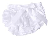 ANDI ROSE Cute Baby Girls Pettiskirt Ruffle Panties Briefs Bloomer Diaper Cover (Size-M(6-24 Months), White)