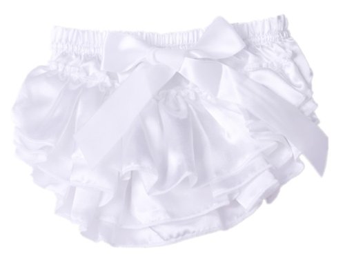 ANDI ROSE Cute Baby Girls Pettiskirt Ruffle Panties Briefs Bloomer Diaper Cover (Size-M(6-24 Months), White)