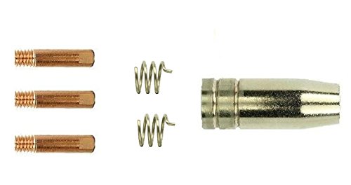 Einhell MAG-SET : 3 Stromdüsen M6x25 Ø 1,0 mm + 1 Gasdüse 12mm + 2 Halte-Federn Mag schweissen 180A