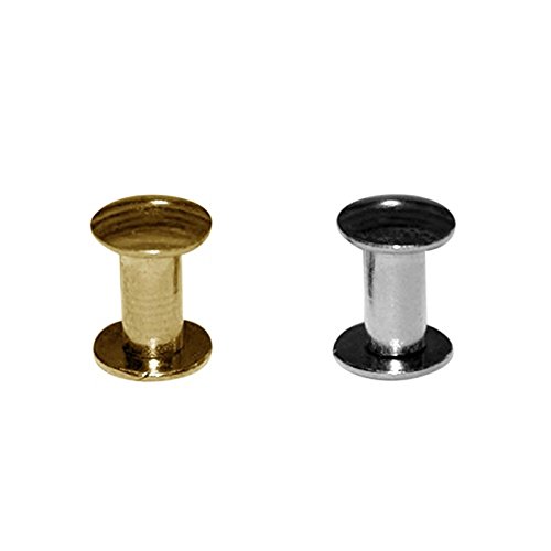 Preisvergleich Produktbild Kacperek Schraubnieten Gürtelschrauben Buchschrauben Nieten zum Schrauben 10mm nickel 15Stücke