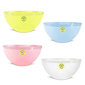 Enrich Plastic Frosted Big Microwave Mixing Bowl ( Multicolour) - Set of 4pcs