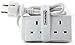 Price comparison product image Travel Adapter MOROCCO Power Plug Strip Multi Safe Extension Lead 2 Inputs Ultra Compact Cord for International Vacation 2 Pin Grounded Type F plug 2 type G Sockets 1.0 m White