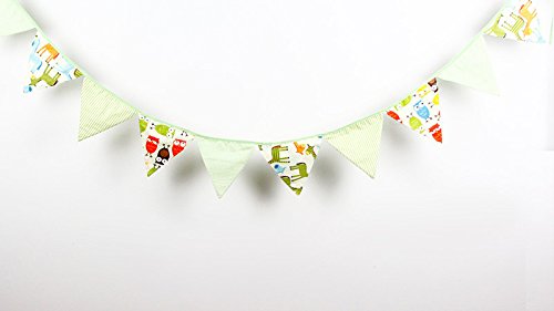 12 Flaggen Baby Dusche Cartoon Eule Wimpelkette Kinderzimmer Decor Stoff Banner Geburtstag Party Dekorationen - 2