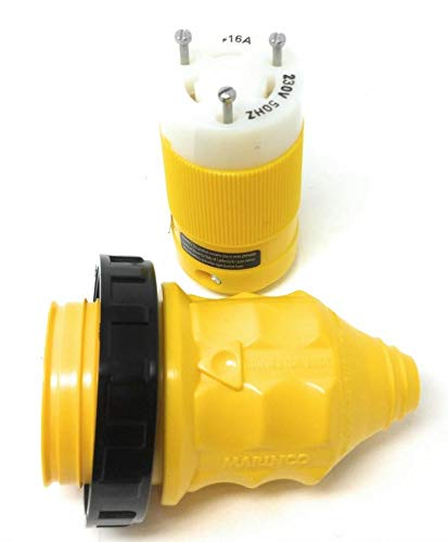 Marinco Prise 16 A + Capuchon en Caoutchouc Jaune