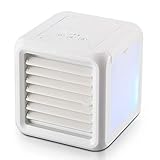 3 en 1 Mini Air Cooler Air Cooler mobile du climatiseur d'air calme bureau ventilateur réservoir amovible 8 LED (blanc)