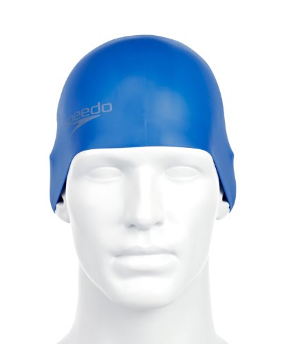 Speedo Plain Moulded Silicone Gorro de Natación, Unisex adulto, Azul, Única