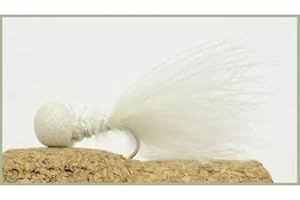 TROUTFLIES UK LURE FLIES 12 pack of Booby Lures - White booby fly, Fishing Flies. Size 10, trout flies