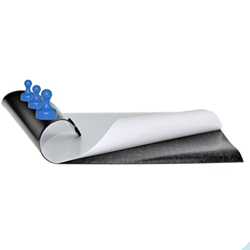 Eisenfolie – Ferrofolie selbstklebend DIN A2 – 0,4mm Stark – 420mm x 594mm x 0,4mm selbstklebend 1 non-permanent Stift + 1 Magnetherz beschreibbar Gratis!! - 2