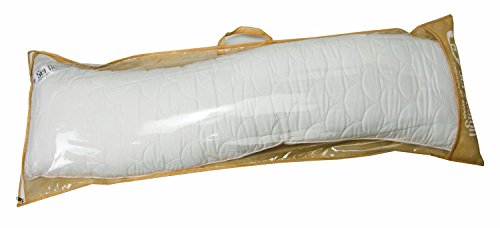 Sei Design® Bezug für Seitenschläferkissen in S-WELLE-Design 40×130 cm, Satinstoff mit Reißverschluss und aufgesticktem Logo. (schoko-braun) - 4