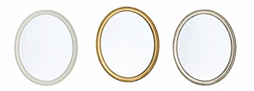 Spiegel Oval Barock Gold weiß silber Schminkspiegel Wandspiegel 60x70 Badspiegel (Gold)