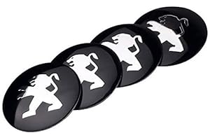 SANQIUTOU 4 Tapones Adhesivos para Tapacubos para Peugeot 308 2008 107 5008 206 3008 56MM, Centro de Rueda de Coche Cubierta de La Etiqueta Auto Llantas Decorativa Emblema