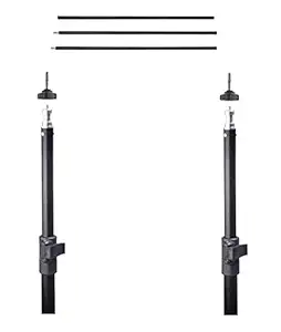 Sonia Curtain Rods with Conversion Adapter Convert The Light Stand into a Background System 3 Feet Each Rod (3 Pcs Set)