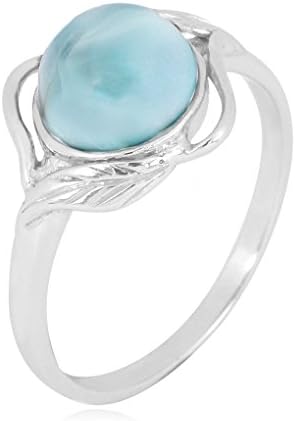 Women`s Larimar AA rings Crafted of 925 Sterling Silver