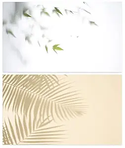 SAVIAURA 1 Sheet 2 in 1 3D Flat Lay Tabletop Double-Sided Photography Backdrop Photo Studio Flatlay Background PVC Wrinkle-Free for Small Product Shoot (Plants Shadow on Wall Pattern)