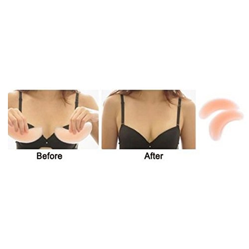 Silikon Gel Bra Inserts Pads Brustvergrößerer Push Up gepolsterten BH Unterwäsche Bikini Enhancer Badeanzug Bademode für Frauen Lady halbmondförmige - 3