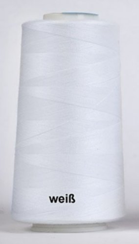 1 Kone Overlockgarn 50S/2, 5000 Yards / 4570 Meter / Farbe: weiß