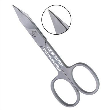 Feine Nagelschere mit Turmspitze aus Edelstahl – Leicht gebogen – - 2