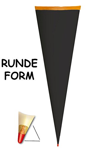 Schultüte – Rohling – SCHWARZ – 35 / 50 / 70 / 85 cm – OHNE Tüll Abschluß – mit / ohne Holzspitze ___ Zuckertüte ALLE Größen – Roth – zum Basteln, Bemalen und Bekleben – Bastelschultüte – für Mädchen & Jungen / Geschenktüte – Basteltüte / uni einfarbig - 3