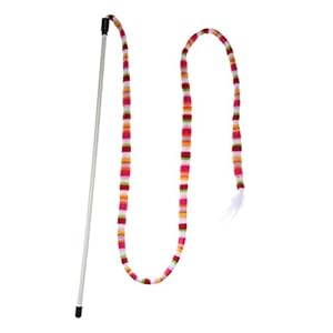 Domybest – Caña de Pescar para Gato bastón de Gato con Banda de Colore Juguete interactiva para Gato