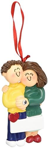 Ornament Central OC-039-MBR-FBR Engaged Couple Ornament