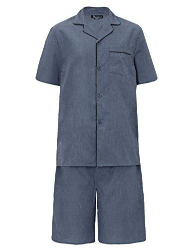 hombre verano Set Pijama Top Manga Corta & Pantalones Cortos - Gris, Medium