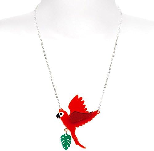 Little Moose flying parrot small necklace (red)